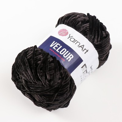 Пряжа "Velour" 100% микрополиэстер 170м/100г (842 черный) Пряжа "Velour" 100% микрополиэстер 170м/100г (842 черный)