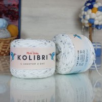 Kolibri с пайетками - 012 (белый с голограф. пайетками)