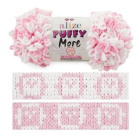 Puffy MORE (Alize) - 6559 (розовый/белый)