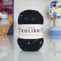 Kolibri с пайетками - 004 (черный с голограф. пайетками)