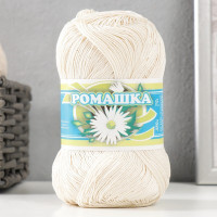 Нитки вязальные &quot;Ромашка&quot; 320м/75гр  100% мерсеризованный хлопок цвет 0102