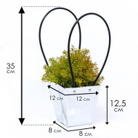 Сумка для цветов «Серебро», влагостойкая, 12 x 12 - 8 x 8 - 12,5 см (10 шт.)