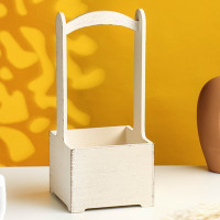 Кашпо - ящик деревянный &quot;Прованс&quot; 13,5х13,5х30 см бежевый