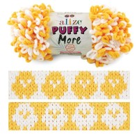 Puffy MORE (Alize) - 6560 (желтый/белый)