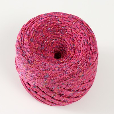 Шнур Риббон с люрексом 85м/170±5 гр ( Фуксия, люрекс: Радуга) Шнур Риббон с люрексом 85м/170±5 гр ( Фуксия, люрекс: Радуга)