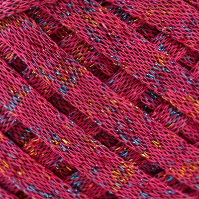 Шнур Риббон с люрексом 85м/170±5 гр ( Фуксия, люрекс: Радуга) Шнур Риббон с люрексом 85м/170±5 гр ( Фуксия, люрекс: Радуга)