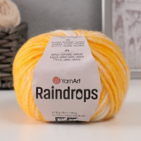 Пряжа &quot;Raindrops&quot; 18% шерсть, 35% полиамид, 47% акрил 115м/50гр (2910 желтый-белый)
