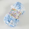 Пряжа "Puffy color" 100 % микрополиэстер 9м/100г  (5865 бело-голубой)