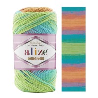 COTTON GOLD BATIK - 4530 (бир/зел/оранж)