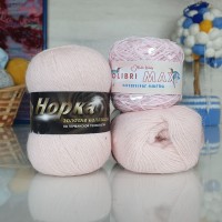 Набор Пух норки и пайетки - 11 (832+170) (св. персик с прозрачными пайетками)