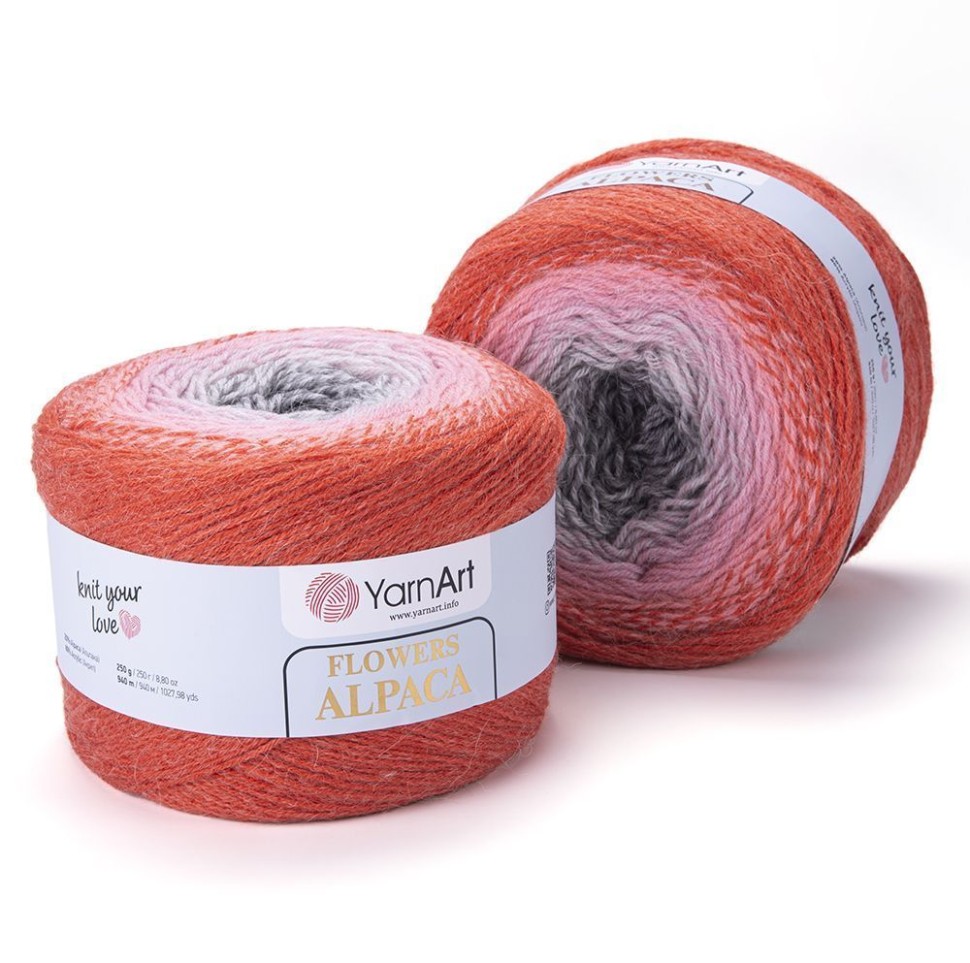 Flowers Alpaca YarArt - 421 (оранж)