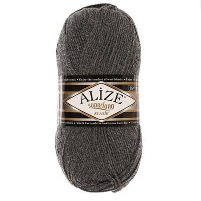 Пряжа "Superlana Klasik" 25% шерсть, 75% акрил 280м/100гр (182 т. серый) Пряжа "Superlana Klasik" 25% шерсть, 75% акрил 280м/100гр (182 т. серый)