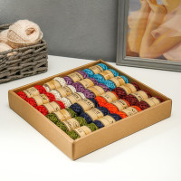 Тесьма декоративная текстиль &quot;Джут яркий&quot; намотка 10 метров набор 24 шт МИКС 4,5х25х25 см