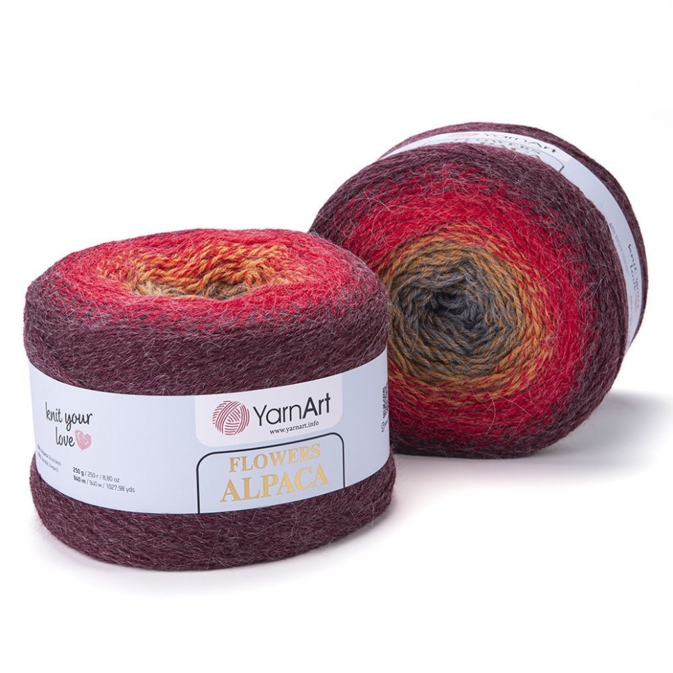 Flowers Alpaca YarArt - 422 (бордо)