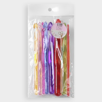 Набор крючков для вязания, d = 3-12 мм, 14 см, 9 шт, цвет разноцветный
