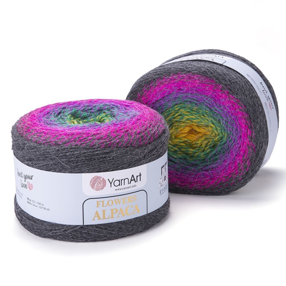 Flowers Alpaca YarArt - 423 (т серый)