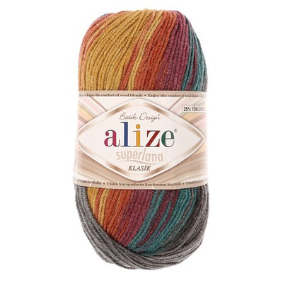 Пряжа "Superlana Klasik batik" 25% шерсть, 75% акрил 280м/100гр (4276) Пряжа "Superlana Klasik batik" 25% шерсть, 75% акрил 280м/100гр (4276)