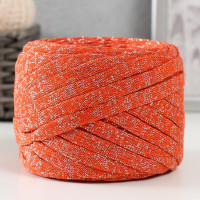 Шнур Риббон с люрексом 85м/170±5 гр (Рябина, люрекс: Серебро)