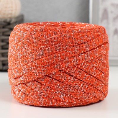 Шнур Риббон с люрексом 85м/170±5 гр (Рябина, люрекс: Серебро)