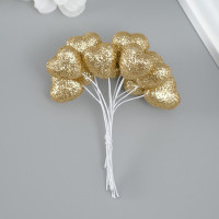 Декоративное сердце для творчества 2х2 см, золото (144 шт.)