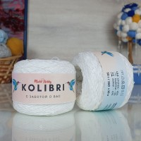 Kolibri с пайетками - 010 (белый с белыми блест. пайетками)