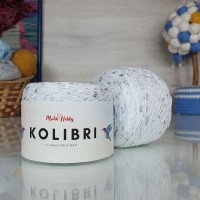 Kolibri с пайетками - 011 (белый с матовым серебром)