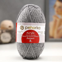 Пряжа &quot;Акрил&quot; 100% акрил 300м/100гр (96 серый меланж)