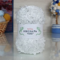 Квезаль - 242 (белый с серебряными пайетками)