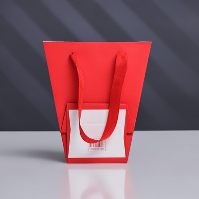 Пакет-переноска для цветов 10 × 10 × 20 х 18 см, красный (12 шт.) Пакет-переноска для цветов 10 × 10 × 20 х 18 см, красный (12 шт.)