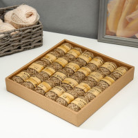 Тесьма декоративная текстиль &quot;Джут натуральный&quot; намотка 10 метров набор 24 шт 4,5х25х25 см