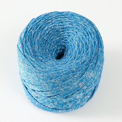 Шнур Риббон с люрексом 85м/170±5 гр ( Голубой, люрекс: Серебро) Шнур Риббон с люрексом 85м/170±5 гр ( Голубой, люрекс: Серебро)