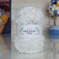 Квезаль - 247 (белый с голографическими  пайетками)