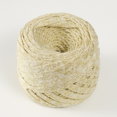 Шнур Риббон с люрексом 85м/170±5 гр ( Экрю, люрекс: Золото) Шнур Риббон с люрексом 85м/170±5 гр ( Экрю, люрекс: Золото)