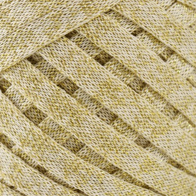 Шнур Риббон с люрексом 85м/170±5 гр ( Экрю, люрекс: Золото) Шнур Риббон с люрексом 85м/170±5 гр ( Экрю, люрекс: Золото)