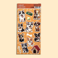 Детские наклейки бумажные 10 х 22 см, &quot;Собачки&quot; (10 шт.)