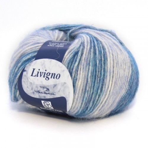 Пряжа Livigno (Bertagna Filati) 205  голубой принт