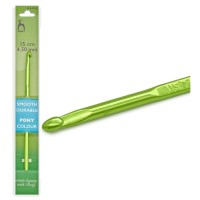 44710 Крючок вязальный COLOUR 4,5 мм/15 см, алюм. PONY