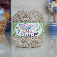 Стрекоза файн - 112 (молочный с бирюз, розовым и золотым люреском)