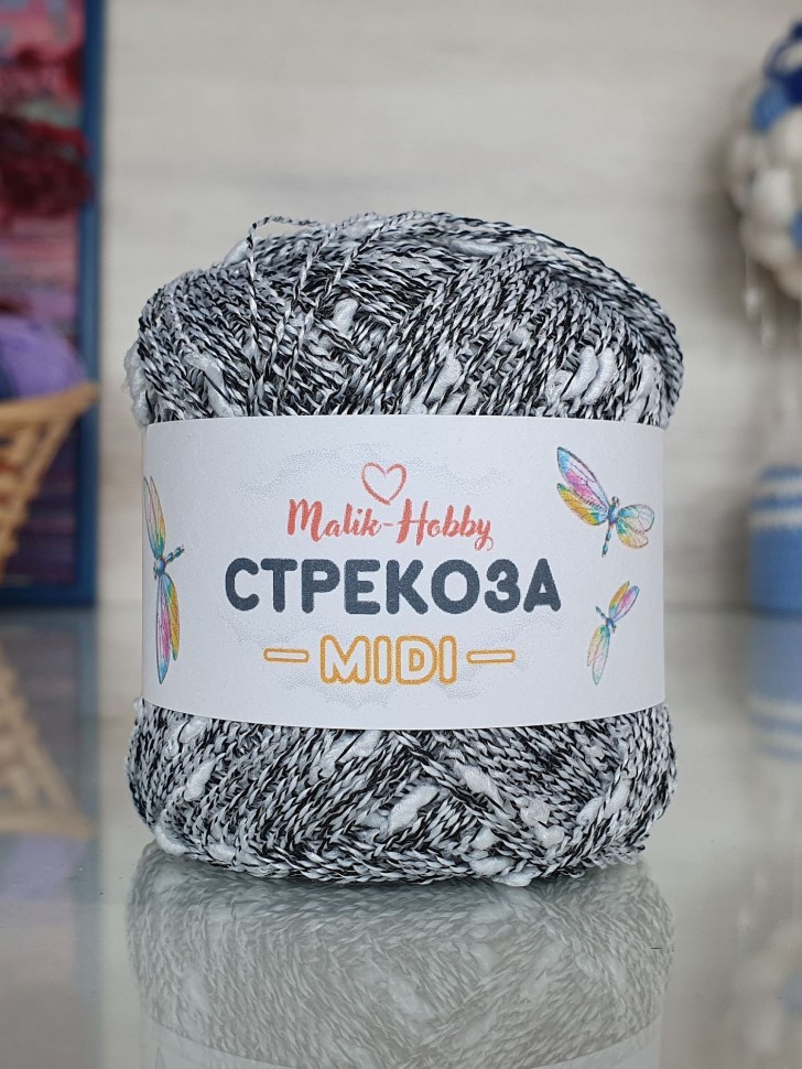 Стрекоза миди M&H - 001# (черно-белый)