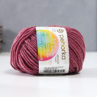 Пряжа &quot;Детский каприз тёплый&quot; 50%меринос. шерсть, 50%фибра 125м/50гр (1132 виноград. сок) (5 шт.)