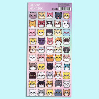 Детские наклейки бумажные 10 х 22 см, &quot;Мордочки&quot; (10 шт.)