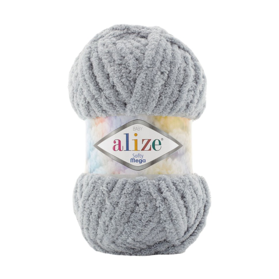 Softy mega, Alize - 428 (серый)