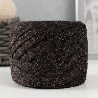 Шнур Риббон с люрексом 85м/170±5 гр (Черный, люрекс: Бронза)