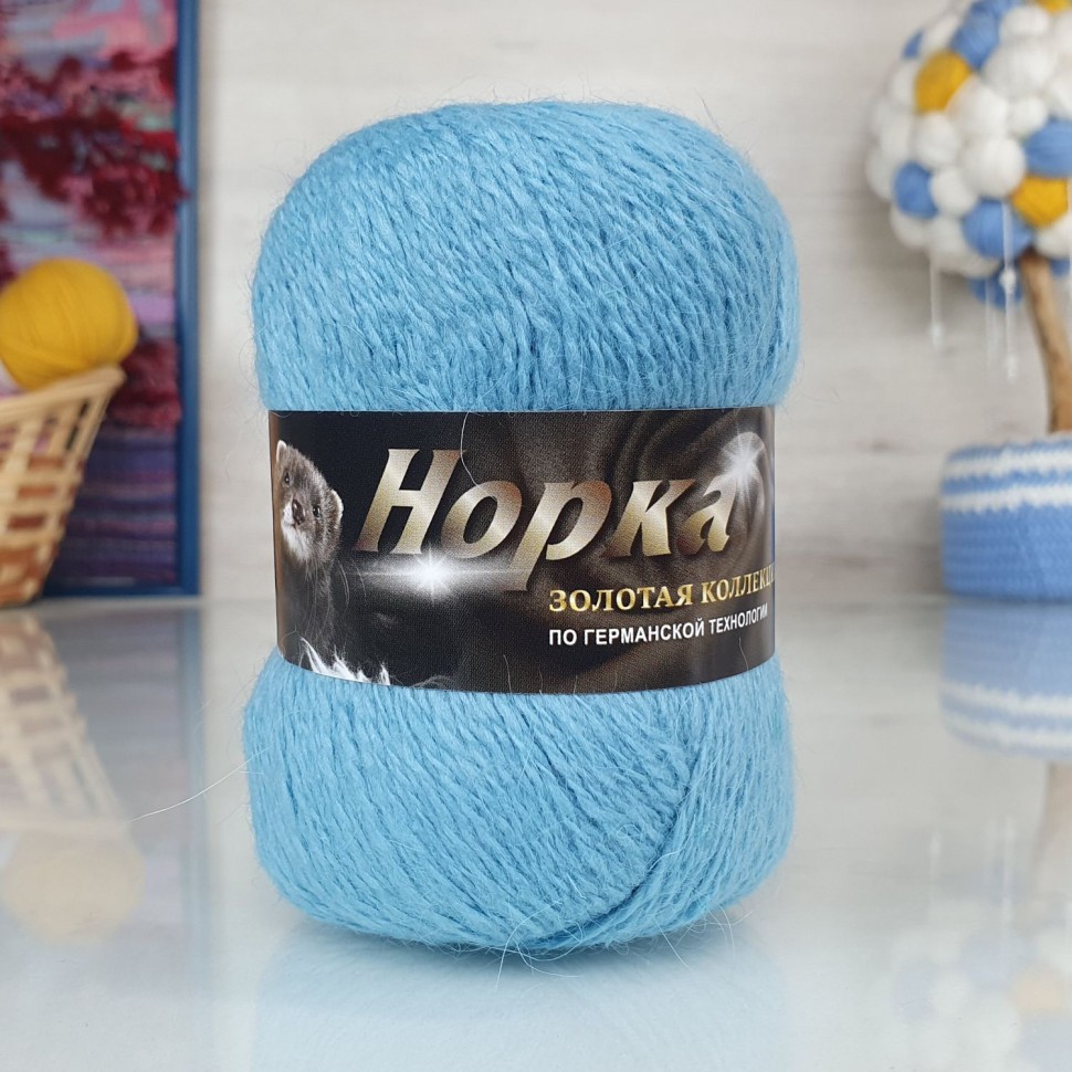 Норка длинноворсная - 859 (св.джинсовый (мор волна))