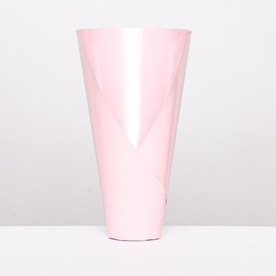 Конус флористический без дна, складной, розовый, 32х30см (5 шт.)