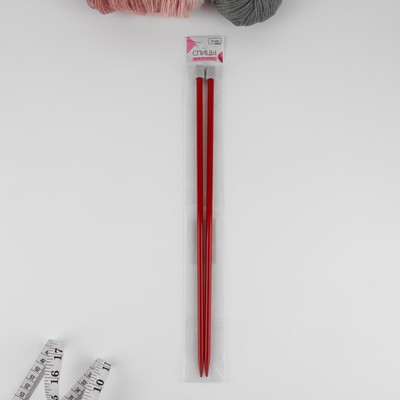 Спицы для вязания, прямые, d = 7 мм, 35 см, 2 шт, цвет красный