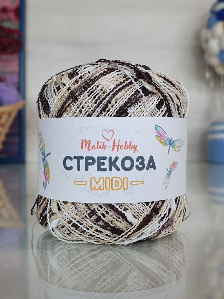 Стрекоза миди M&H - 014 (белый/бежевый/коричневый)