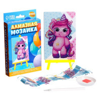 Алмазная мозаика для детей «Единорожка» 10х15 см