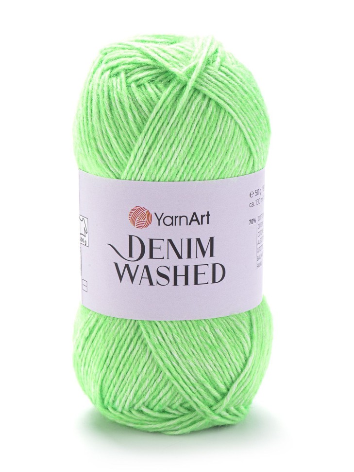 Denim Washed (YarnArt) - 912 (яркий салат меланж)