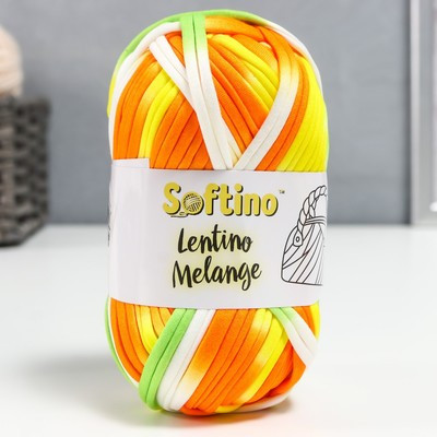 Пряжа трикотажная 95% хлопок, 5% эластан "Lentino Melange" 100 гр 30 м цвет 1 (2 шт.)